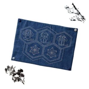 Sashiko Embroidery Kit 3-monkeysTea Mat