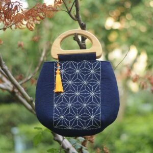 Sashiko Hemp Leaf Handbag complete kit