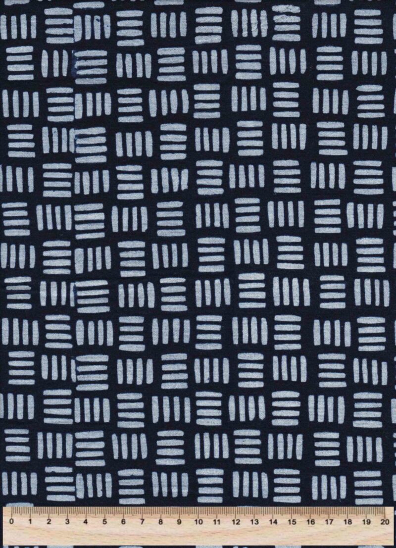 Hand Dyed Shibori Fabric Simple Lines