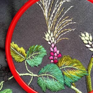 Vine and Grass Cushion Cover Embroidery Kit