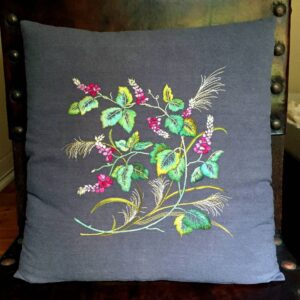 Vine and Grass Cushion Cover Embroidery Kit