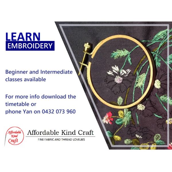 Sashiko and Embroidery classes