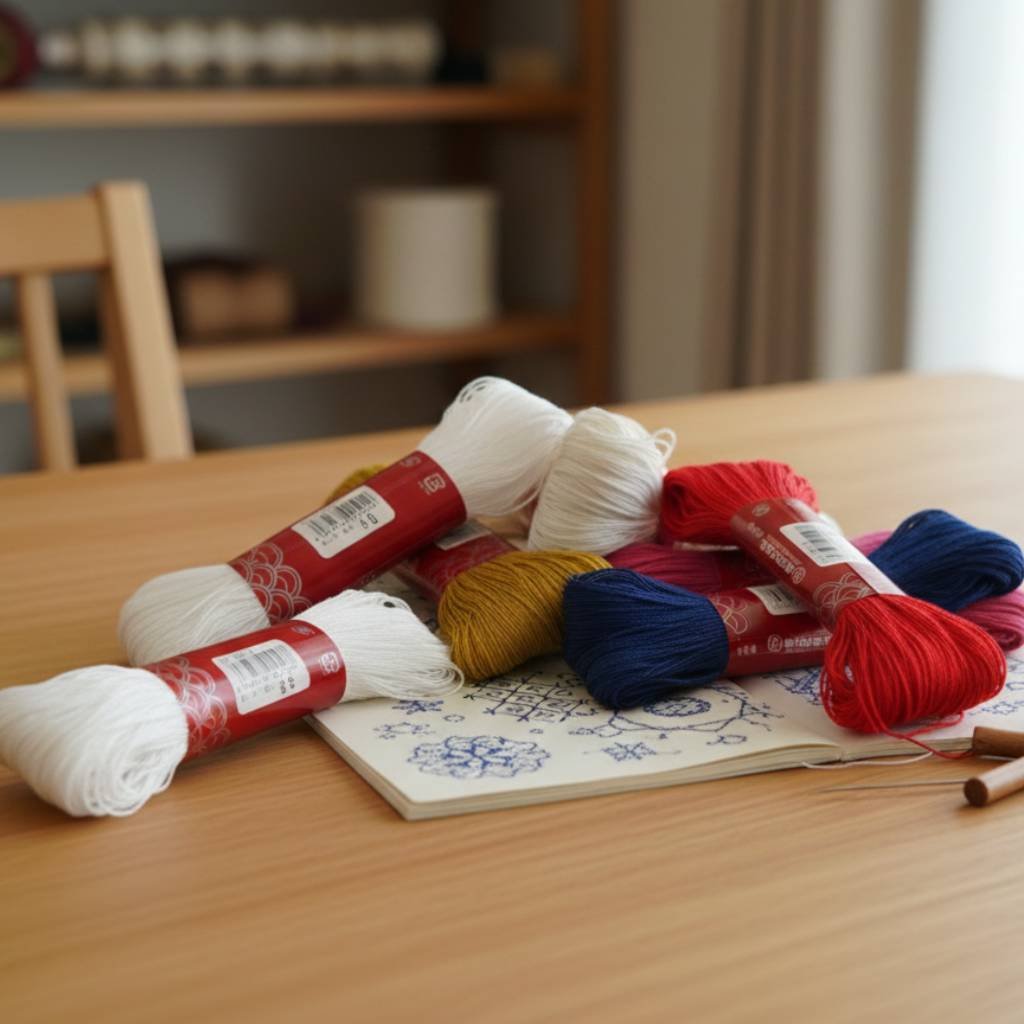 Daruma Sashiko Thread – Thick type, 100 meter skein | Solid Colors by Yokota - Image 2